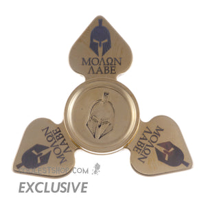 Steampunk Spinners •Molon Labe Devil's Spade• Brass • LTD • Custom Engraved Buttons • 608