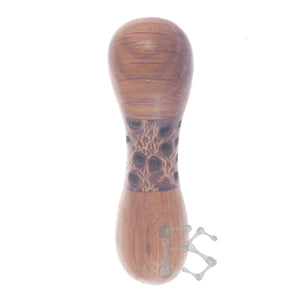 FIDGETSTYX • ARCHIVES • HVY ELITE MINI Knuckle Roller • Banksia Pod w/ Oak ends • SS Ball Weights • 14 grams • 1/1 ORIGINAL